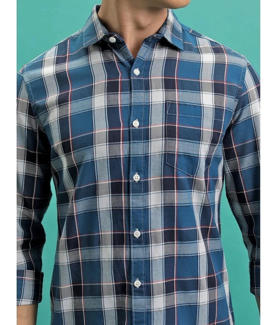 Ketch Cotton Blend Slim Fit Checks Full Sleeves Mens Casual Shirt - Blue ( Pack of 1 ) - None