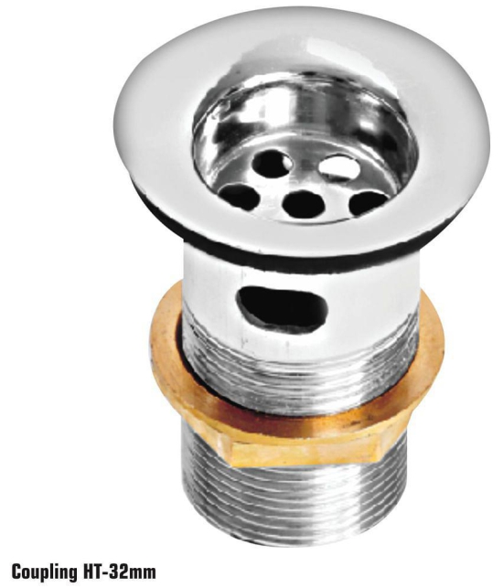 Sanjay Chilly Stainless Steel Half Thread Waste Coupling for Wash Basin, Drain Outlet with Chrome Finished