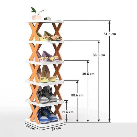 6 Layer Shoe Rack,Stackable Shoe Storage Organizer For Bedroom Entryway