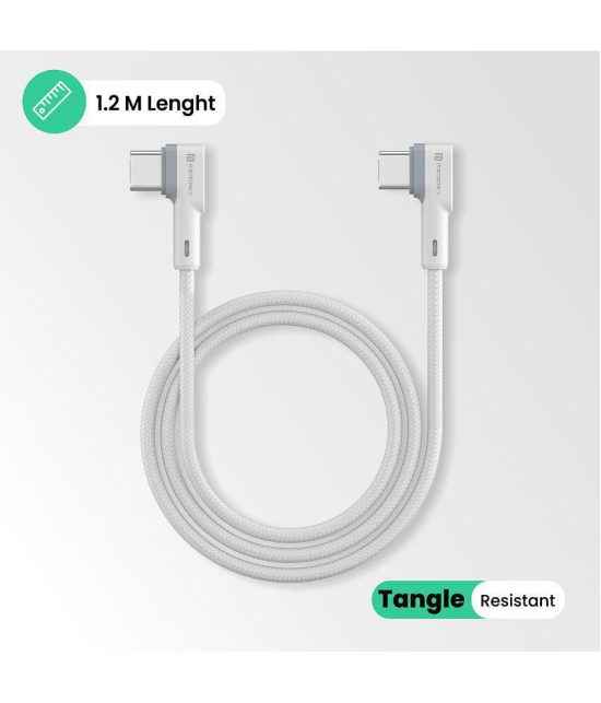 Portronics Konnect L Type -C to Type C Cable:60 W Type -C to Type-C Cable ,White (POR 1442) - White