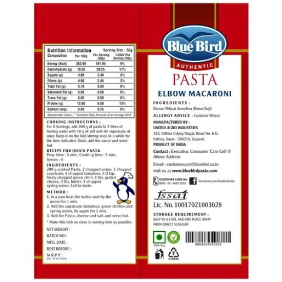 Blue Bird Elbow Macaroni, 200 gm