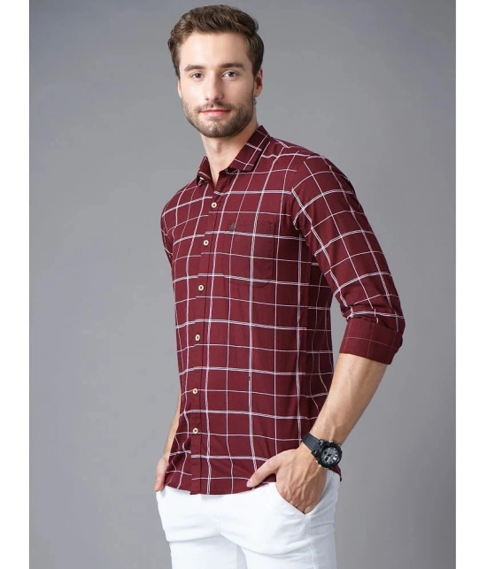 K-LARA - 100% Cotton Regular Fit Maroon Mens Casual Shirt ( Pack of 1 ) - None