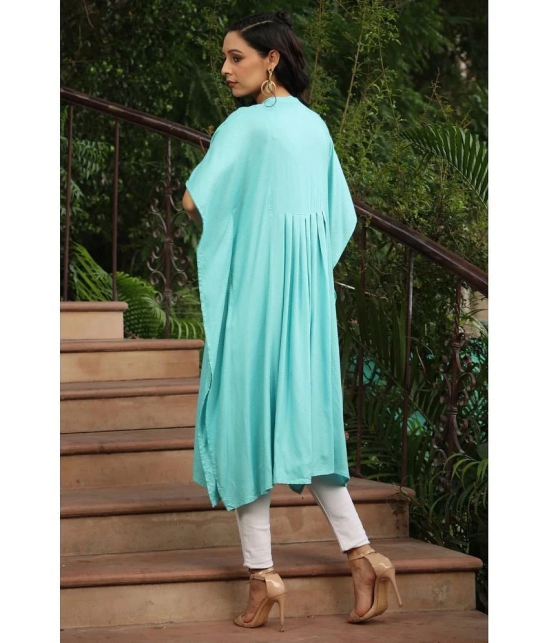 Juniper - Light Blue Rayon Flex Womens Kaftan Kurti ( Pack of 1 ) - None