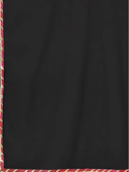 Women Black & Pink Printed Kurta with Palazzos & Dupatta