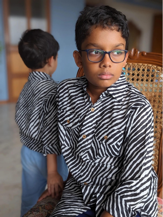 Cotton Malmal Shirt for Boys, Men | Leheriya Black-3-4Y