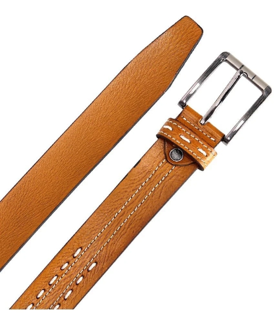 Leather World - Tan Faux Leather Mens Formal Belt ( Pack of 1 ) - None