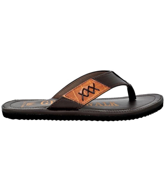 GRASS WALK - Brown Mens Thong Flip Flop - None