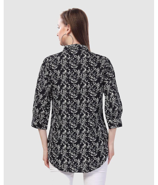 Meher Impex Crepe Printed Shirt Style Women's Kurti - Black ( Pack of 1 ) - None