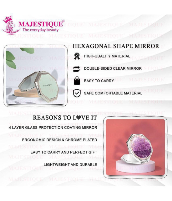 MAJESTIQUE Dual Sided Round Compact Mirror