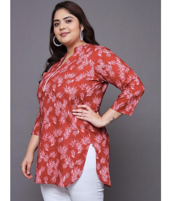 Tissu Cotton Printed Straight Womens Kurti - Maroon ( Pack of 1 ) - None