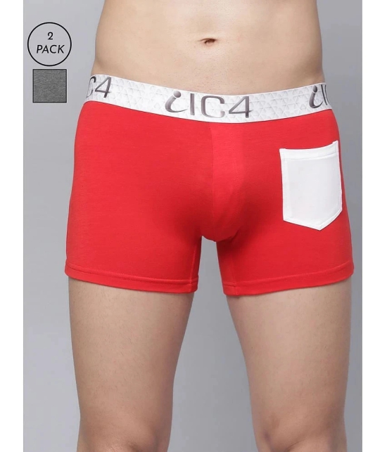 IC4 - Multicolor Cotton Blend Mens Trunks ( Pack of 2 ) - S