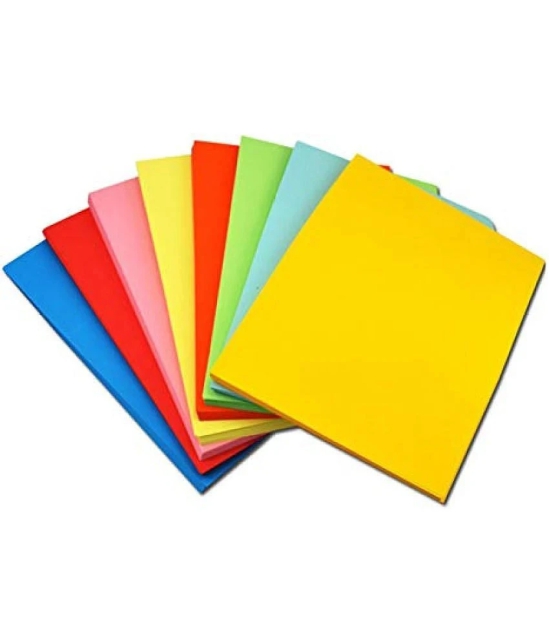 Eclet A3 50 pcs Color Sheets (5 Colours x 10 Sheets Each) Double-Sided Multicolor Fluorescent Neon Craft 120 GSM Pastel Sheet for Greeting Cards, Art & Craft