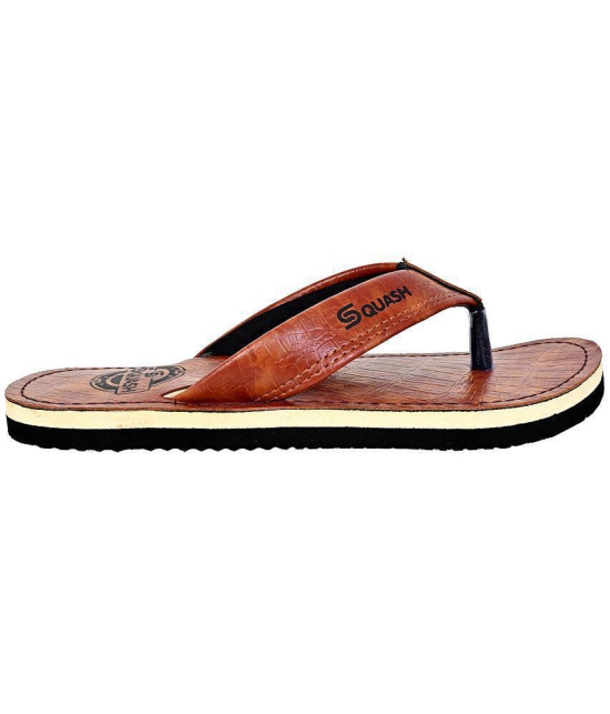 Squash - Tan Men's Thong Flip Flop - None