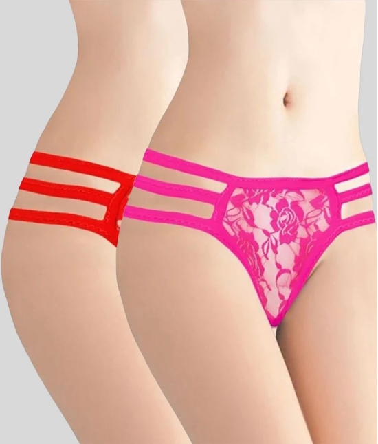 Selfcare - Multicolor Cotton Self Design Womens Thongs ( Pack of 2 ) - None