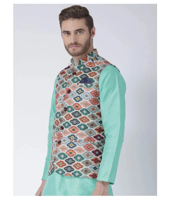 Hangup Multi Polyester Blend Nehru Jacket - None