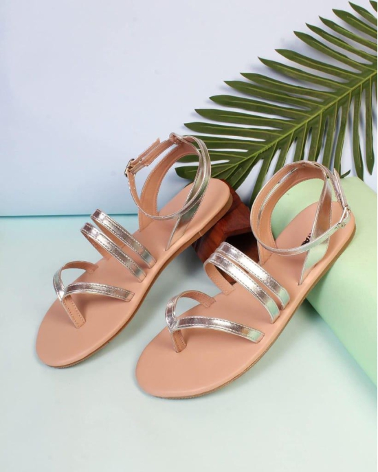 WOMEN Vintage Classic Ring Silver Flat Sandals