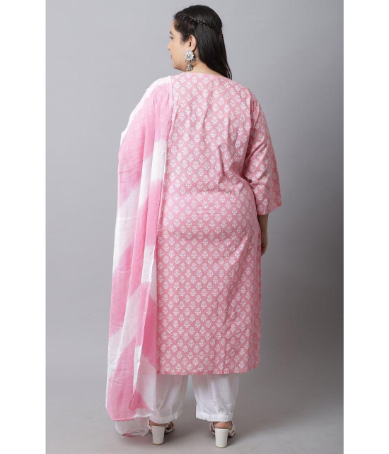 Rajnandini - Pink Straight Cotton Women's Stitched Salwar Suit ( Pack of 1 ) - None