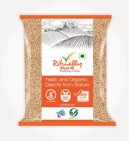 Ritually Pure 100% Organic | Dry & Unpolished Pulses | Urad Mogar | Urad Dhuli Dal | 1 Kg Pack