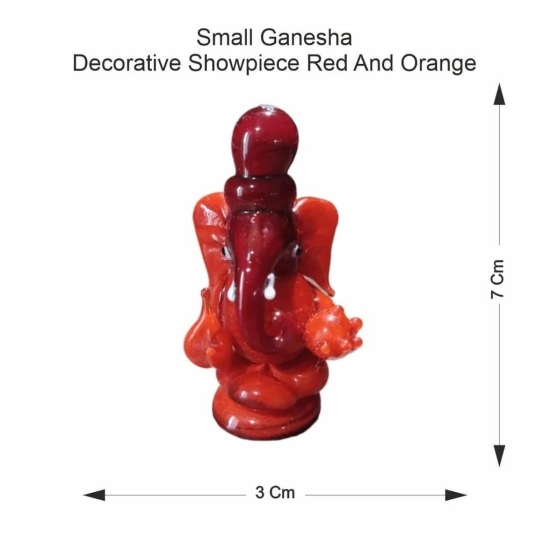 THE ALLCHEMY Small Size Glass Ganesha, Gifting Ganesha Statue (Orange-Yellow)