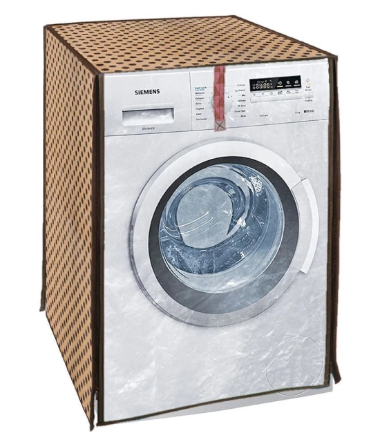 PrettyKrafts Single Poly-Cotton Beige Washing Machine Cover for Universal Front Load - Beige