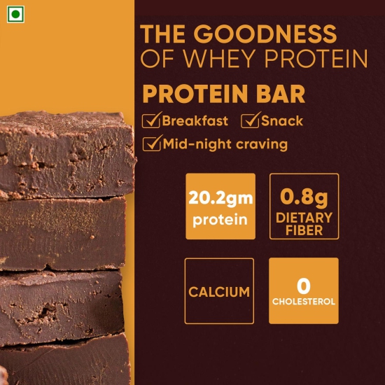 Fitspire Protein Bar - 60 gm | 20.2 gm Protein | No Artificial Sweetener & Flavor - Choco Fudge Flavor