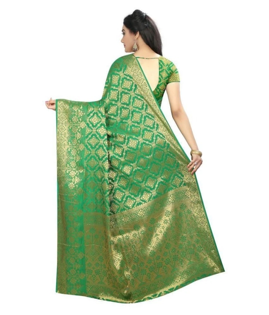 Gazal Fashions Green Banarasi Silk Saree