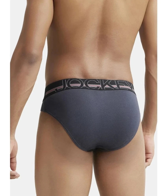 Jockey US17 Men Super Combed Cotton Rib Solid Brief - Graphite (Pack of 2) - None