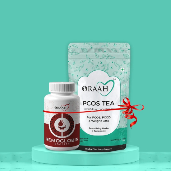 Oraah PCOS PCOD TEA Spearmint Flavour-PCOS/PCOD Tea + Hemoglobin Booster