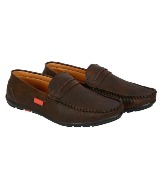 SHOES KINGDOM Brown Loafers - 11