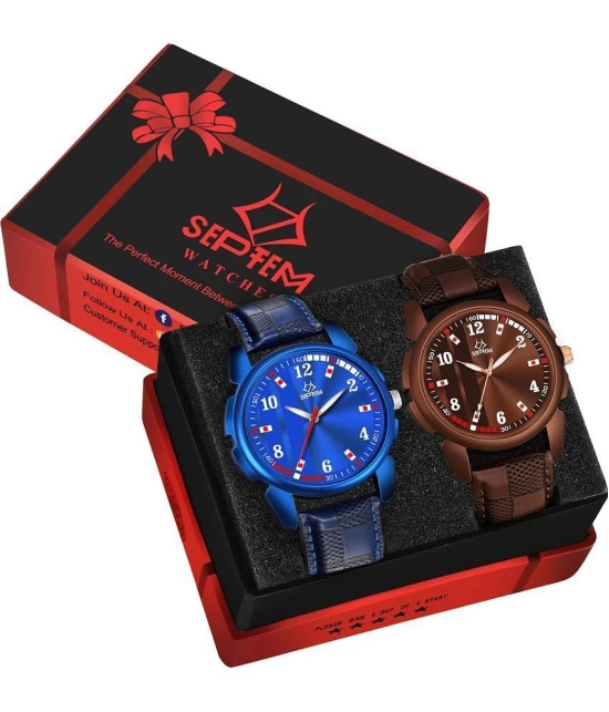 Septem Multicolor Leather Analog Mens Watch