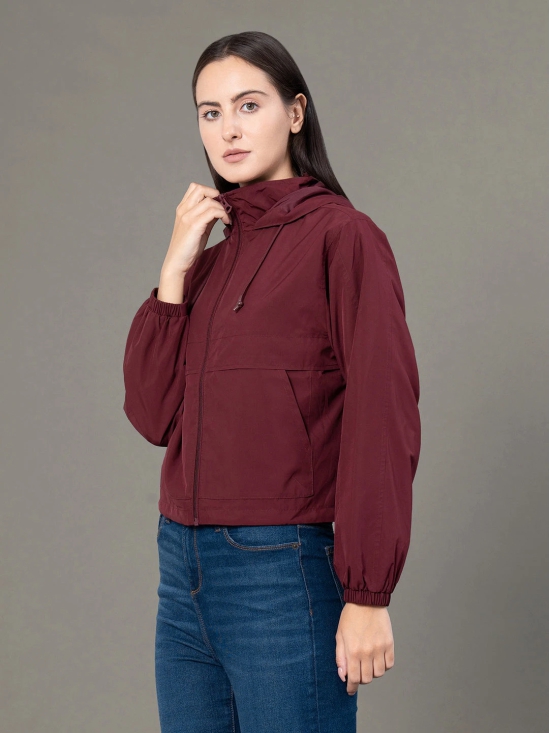 RedTape Solid Windcheater for Women | Hooded & Water Resistant