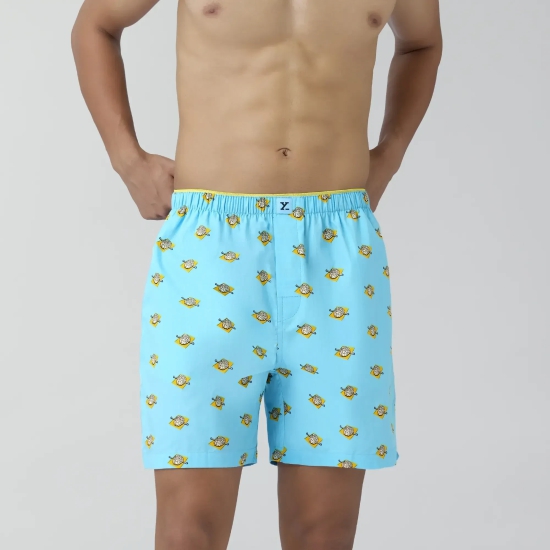 Renew Combed Cotton Boxer Shorts Blue Sky XL