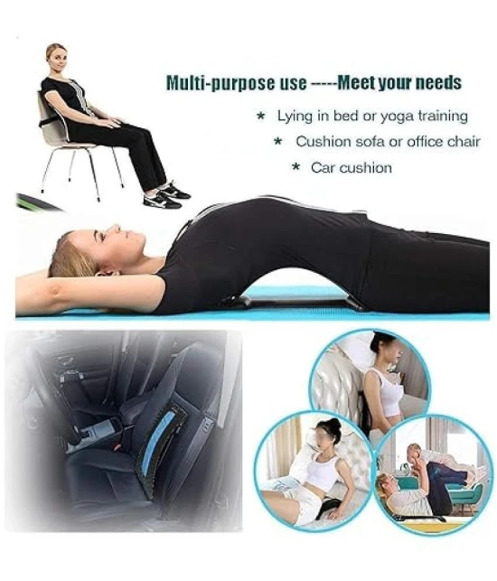 Magic Back Support 3 Levels Adjustment Stretcher Pain Relief Support Lumbar Massage Back Support for Office Chair, Car, Bed Back Support Fitness Device, Pack of 1 - Black