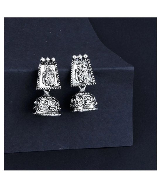 Silver Shine  Oxidised Wedding  Traditional jhumki Earring For Women Girl - Silver