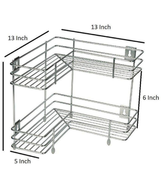 TISYAA Silver Stainless Steel Storage Racks ( Pack of 1 ) - Silver