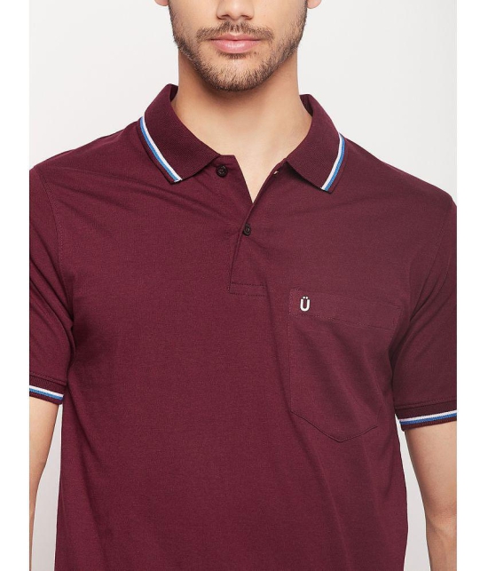 UNIBERRY - Maroon Cotton Blend Regular Fit Men's Polo T Shirt ( Pack of 1 ) - None