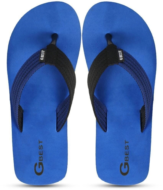 G Best Blue Mens Thong Flip Flop - None