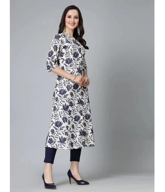 Stylum Rayon Printed Front Slit Womens Kurti - Blue ( Pack of 1 ) - None