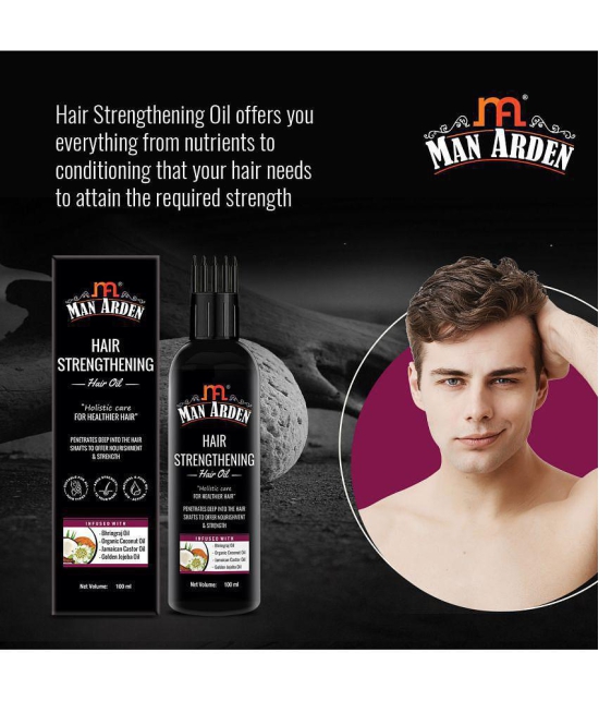 Man Arden Hair Strengthening Hair Oil With Comb Applicator for Men, For Nourishment & Strength, Bhringraj Oil, Organic Coconut Oil, Jamaican Castor Oil, Golden Jojoba Oil, 100 ml