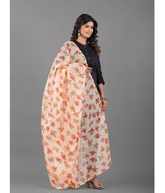 Apratim Peach Cotton Blend Womens Dupatta - ( Pack of 1 ) - Peach