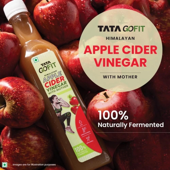 Tata GoFit, Himalayan Apple Cider Vinegar, 500ml, With Mother of Vinegar, Naturally Fermented, Raw, Unfiltered & Unpasteurized, 6-in-1 Benefits, Source of Iron, Rich in Potassium