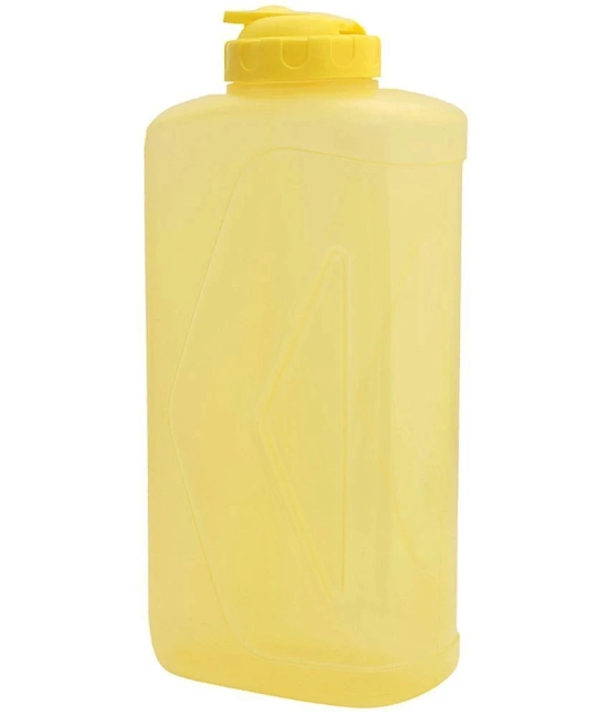 HOMETALES Plastic Rhino Spout Fridge Water Bottle, 2000ml, Yellow, (1U) - Yellow