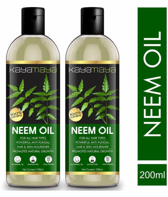 Kayamaya 100% Pure Neem Oil for Hair & Skin Oil 100 mL Pack of 2