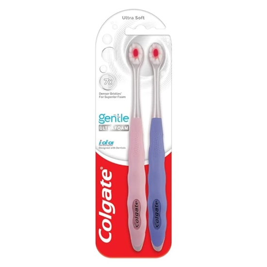 Colgate Gentle Ultrafoam Ultra Soft Toothbrush 2 Pieces, 7x Denser Bristles