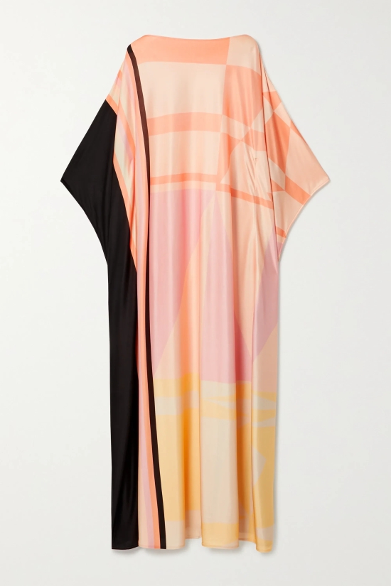 Pastel Hues Silk Kaftan Dress