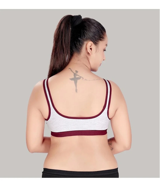 HAYA Maroon Cotton Non Padded Womens Everyday Bra ( Pack of 1 ) - None