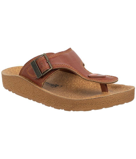 Aerowalk - Tan Men's Leather Slipper - None