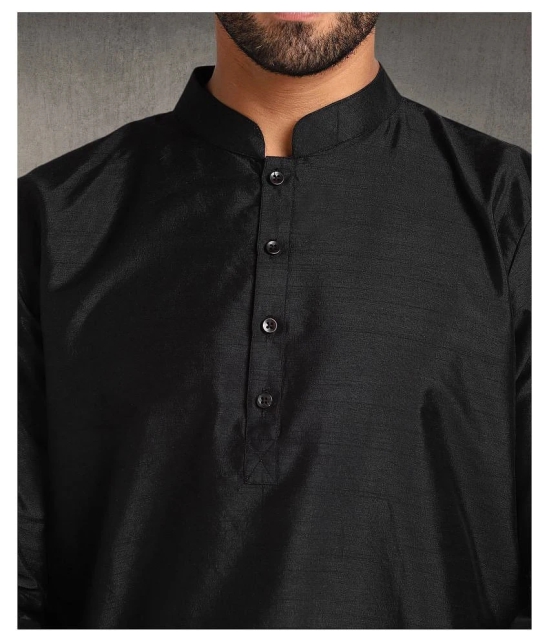 Hangup Black Silk Kurta Single - None