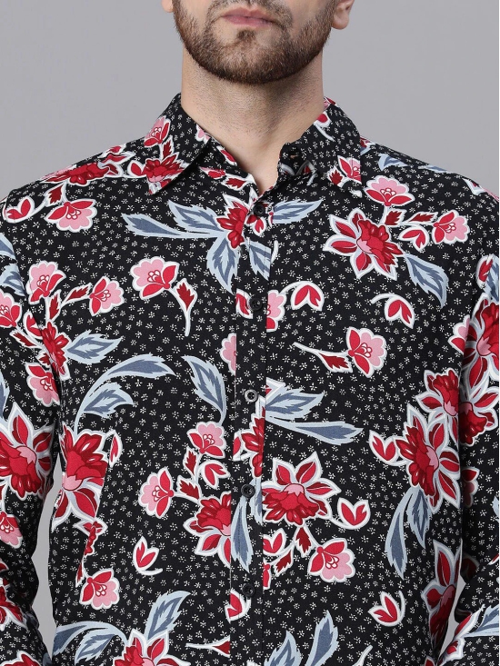 Oxolloxo Relaxed Floral Printed Wrinkle Free Casual Shirt