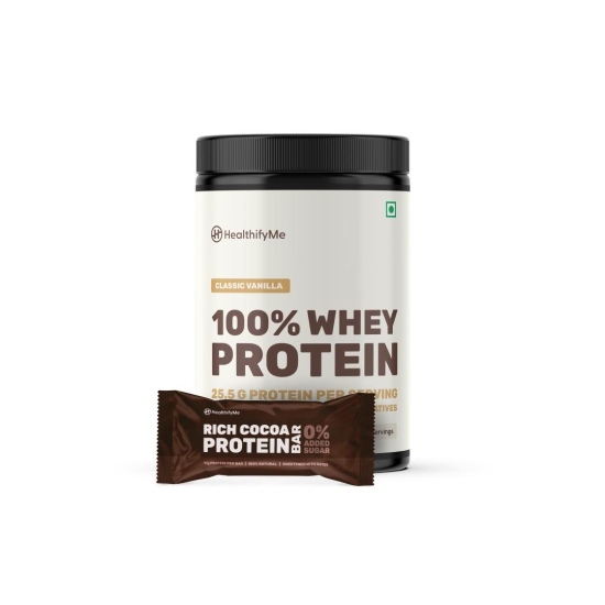 Whey Protein 100% 1 kg+ Pack of 4 protien bars